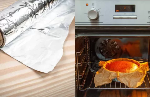 aluminium foil in oven