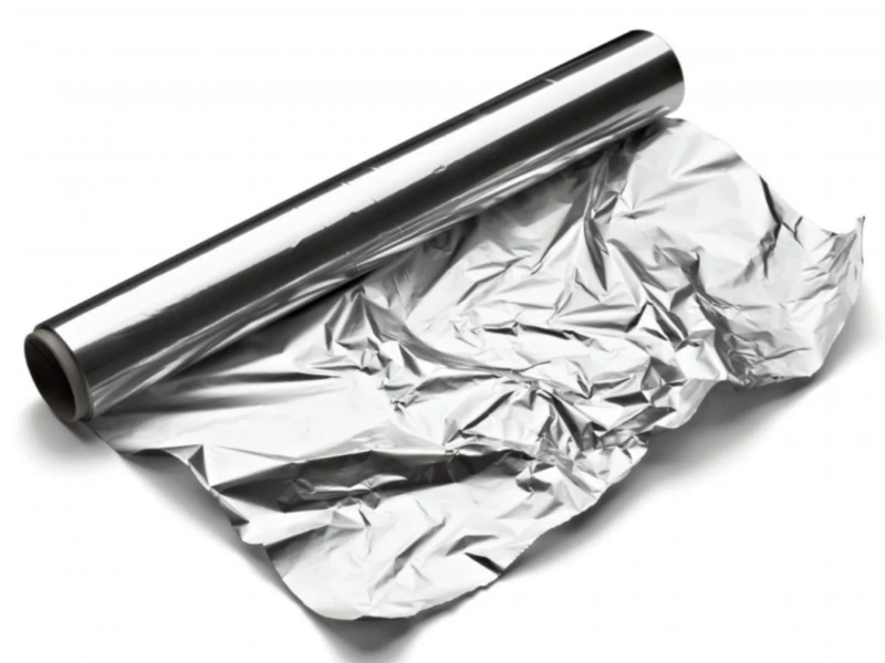 Wrapped potatoes in aluminum foil for grilling